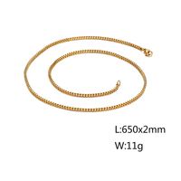Basic Solid Color Titanium Steel Chain 18K Gold Plated Men's Necklace sku image 27