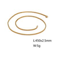 Basic Solid Color Titanium Steel Chain 18K Gold Plated Men's Necklace sku image 24