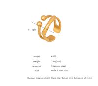 Lässig Einfacher Stil Einfarbig Titan Stahl Geschichtet Überzug 18 Karat Vergoldet Offener Ring main image 7