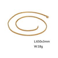 Basic Solid Color Titanium Steel Chain 18K Gold Plated Men's Necklace sku image 35
