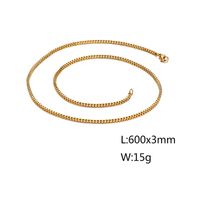 Basic Solid Color Titanium Steel Chain 18K Gold Plated Men's Necklace sku image 34