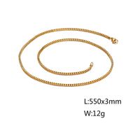 Basic Solid Color Titanium Steel Chain 18K Gold Plated Men's Necklace sku image 33