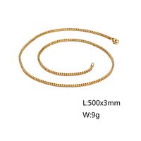 Basic Solid Color Titanium Steel Chain 18K Gold Plated Men's Necklace sku image 32