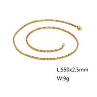 Basic Solid Color Titanium Steel Chain 18K Gold Plated Men's Necklace sku image 28