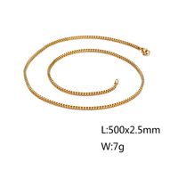 Basic Solid Color Titanium Steel Chain 18K Gold Plated Men's Necklace sku image 25