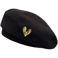 Women's Sweet Simple Style Heart Shape Eaveless Beret Hat main image 2