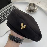 Women's Sweet Simple Style Heart Shape Eaveless Beret Hat sku image 1