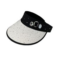 Women's Basic Solid Color Rhinestone Wide Eaves Sun Hat main image 2