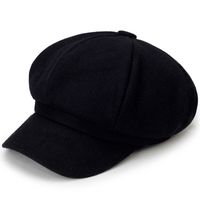 Women's Retro British Style Solid Color Curved Eaves Beret Hat sku image 1