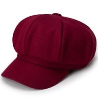 Women's Retro British Style Solid Color Curved Eaves Beret Hat sku image 2
