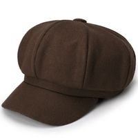 Women's Retro British Style Solid Color Curved Eaves Beret Hat sku image 3