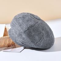 Women's Elegant Basic Retro Houndstooth Eaveless Beret Hat sku image 2