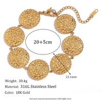 Vintage Style Simple Style Classic Style Solid Color Stainless Steel Plating 18k Gold Plated Bangle sku image 2