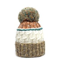 Women's Basic Retro Color Block Pom Poms Eaveless Wool Cap main image 5