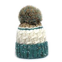 Women's Basic Retro Color Block Pom Poms Eaveless Wool Cap main image 3