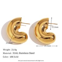 1 Pair Basic Simple Style Classic Style Solid Color Plating Stainless Steel 18k Gold Plated Ear Studs main image 2