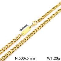 Simple Style Streetwear Geometric Titanium Steel 18K Gold Plated Men's Bracelets Necklace sku image 4