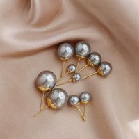 1 Pair Simple Style Round Plating Inlay Freshwater Pearl Artificial Pearls Gold Plated Ear Studs main image 1