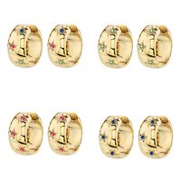 1 Pair Ig Style Vintage Style Classic Style Circle Star Plating Inlay Copper Zircon 18k Gold Plated Earrings main image 1