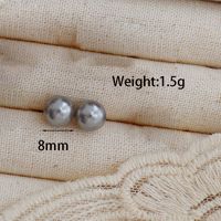 1 Pair Simple Style Round Plating Inlay Freshwater Pearl Artificial Pearls Gold Plated Ear Studs sku image 1