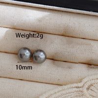 1 Pair Simple Style Round Plating Inlay Freshwater Pearl Artificial Pearls Gold Plated Ear Studs sku image 2