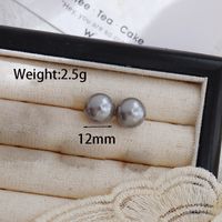 1 Pair Simple Style Round Plating Inlay Freshwater Pearl Artificial Pearls Gold Plated Ear Studs sku image 3