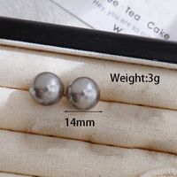 1 Pair Simple Style Round Plating Inlay Freshwater Pearl Artificial Pearls Gold Plated Ear Studs sku image 5
