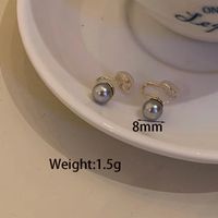 1 Pair Simple Style Round Plating Inlay Freshwater Pearl Artificial Pearls Gold Plated Ear Studs sku image 4