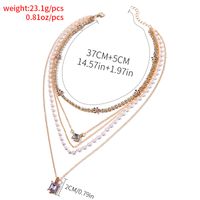 Simple Style Classic Style Square Star Alloy Inlay Rhinestones Women's Layered Necklaces main image 2