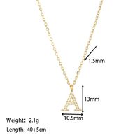 Simple Style Letter Stainless Steel Plating Inlay Zircon White Gold Plated Gold Plated Pendant Necklace main image 7