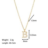 Simple Style Letter Stainless Steel Plating Inlay Zircon White Gold Plated Gold Plated Pendant Necklace sku image 1