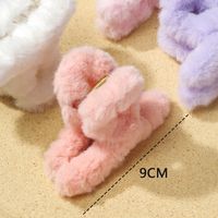 Cute Solid Color Solid Color Plastic Flannel Criss Cross Plush Hair Claws main image 3