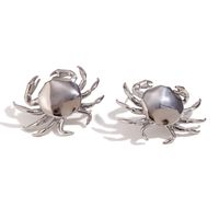 1 Pair Cute Basic Classic Style Crab Plating Stainless Steel 18k Gold Plated Ear Studs sku image 1
