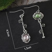 1 Pair Retro Ethnic Style Round Inlay Zinc Alloy Rhinestones Drop Earrings main image 5