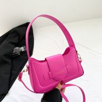 Women's Pu Leather Solid Color Streetwear Square Zipper Shoulder Bag Underarm Bag main image 4