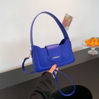 Women's Pu Leather Solid Color Streetwear Square Zipper Shoulder Bag Underarm Bag main image 5