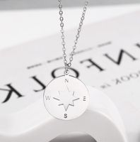 304 Stainless Steel 18K Gold Plated Modern Style Classic Style Plating Compass Pendant Necklace sku image 1