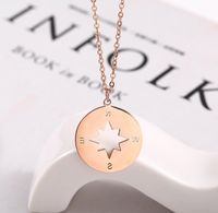 304 Stainless Steel 18K Gold Plated Modern Style Classic Style Plating Compass Pendant Necklace sku image 3