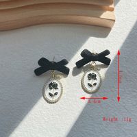 1 Pair Retro Classic Style Flower Bow Knot Plating Imitation Pearl Alloy 14k Gold Plated Drop Earrings sku image 4