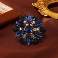 Shiny Flower Gold Plated Rhinestones Alloy Wholesale Open Rings main image 8