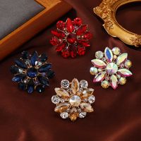 Shiny Flower Gold Plated Rhinestones Alloy Wholesale Open Rings main image 9