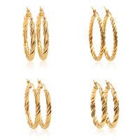 1 Pair Exaggerated Simple Style Solid Color Plating 304 Stainless Steel 18K Gold Plated Gold Plated Earrings main image 7
