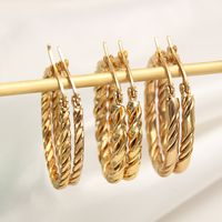 1 Pair Exaggerated Simple Style Solid Color Plating 304 Stainless Steel 18K Gold Plated Gold Plated Earrings main image 3