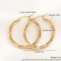 1 Pair Exaggerated Simple Style Solid Color Plating 304 Stainless Steel 18K Gold Plated Gold Plated Earrings sku image 6