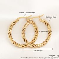 1 Pair Exaggerated Simple Style Solid Color Plating 304 Stainless Steel 18K Gold Plated Gold Plated Earrings main image 2