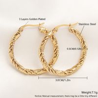 1 Pair Exaggerated Simple Style Solid Color Plating 304 Stainless Steel 18K Gold Plated Gold Plated Earrings main image 4