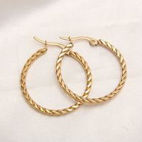 1 Pair Exaggerated Simple Style Solid Color Plating 304 Stainless Steel 18K Gold Plated Gold Plated Earrings main image 5