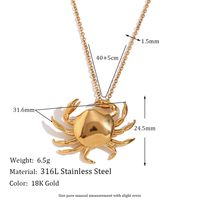 Basic Classic Style Streetwear Crab Stainless Steel Plating 18k Gold Plated Earrings Necklace main image 2