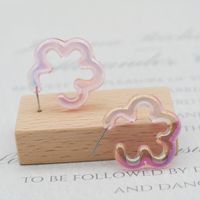 1 Pair Sweet Flower Hollow Out Arylic Ear Studs main image 6