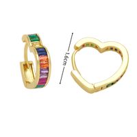 1 Pair Sweet Heart Shape Plating Inlay Alloy Zircon Gold Plated Hoop Earrings main image 7